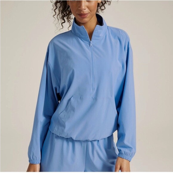 Beyond Yoga Tops - Beyond Yoga Half Zip Pullover Flower Blue M NWT
